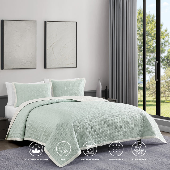 Bebejan 3 Piece Textured Quilted Coverlet Set Coverlet By Bebejan®