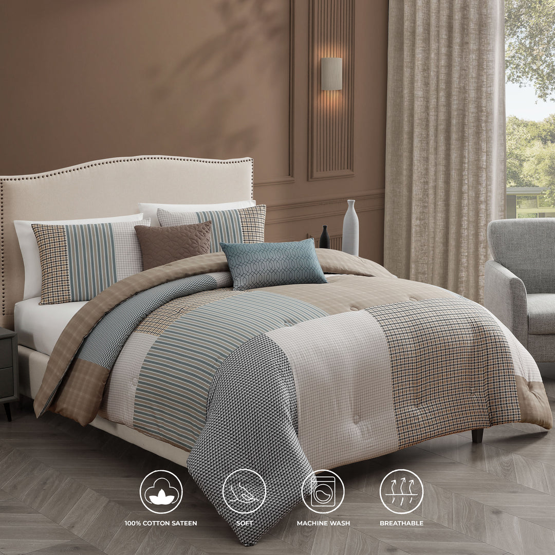 Bebejan Tranquil Patch 5 Piece Reversible Comforter Set Comforter Sets By Bebejan®