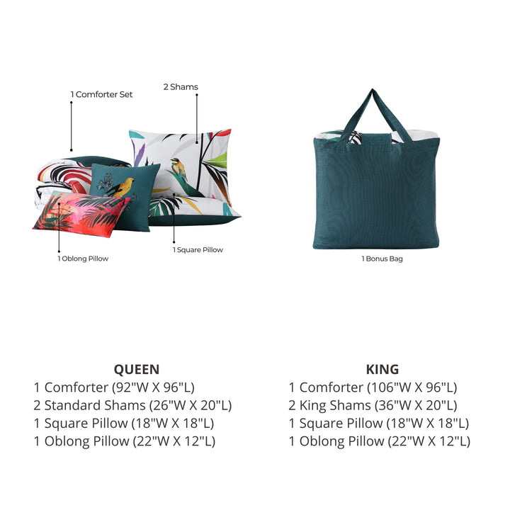 Bebejan Tropical Fusion 5 Piece Reversible Comforter Set Comforter Sets By Bebejan®