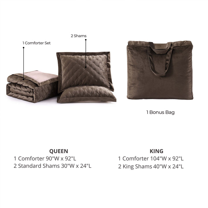 Bebejan 3 Piece Velvet Comforter Set Comforter Sets By Bebejan®