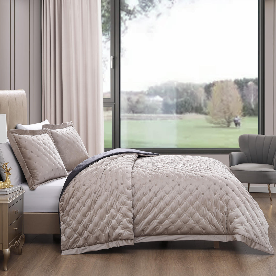 Bebejan 3 Piece Velvet Comforter Sets Comforter Sets By Linen Chest