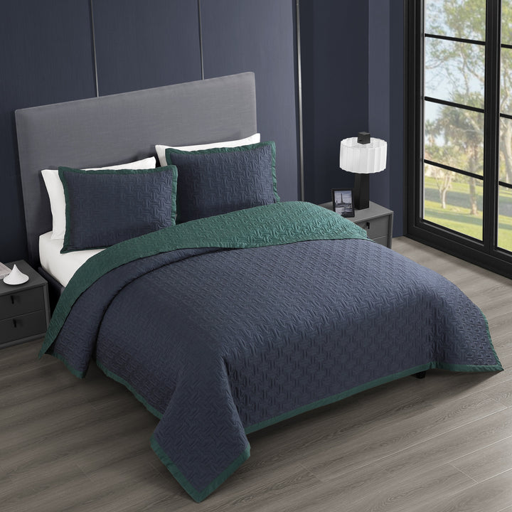 Bebejan 3 Piece Textured Quilted Coverlet Set