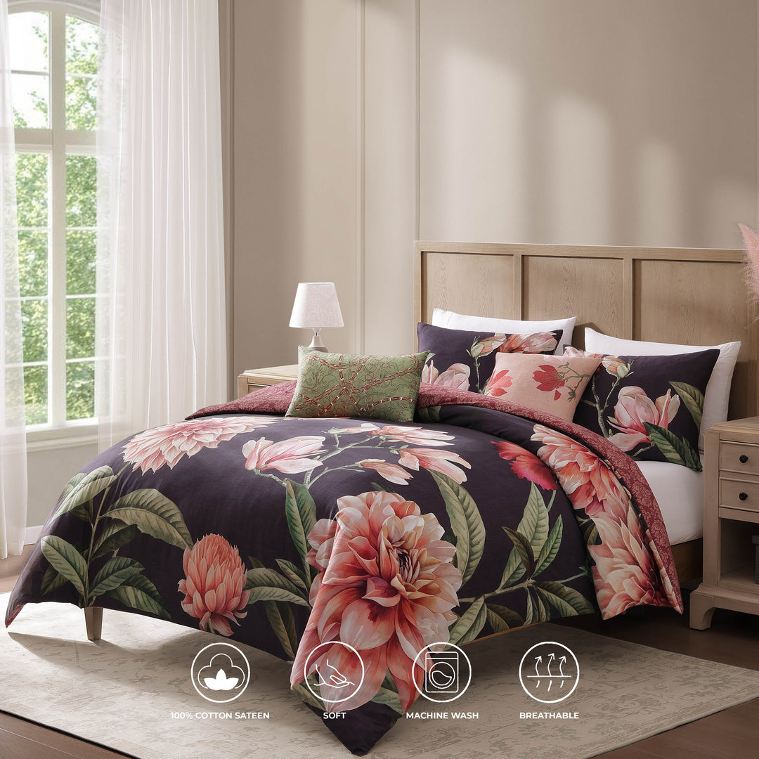 Bebejan Blush Serenade 5 Piece Reversible Comforter Set
