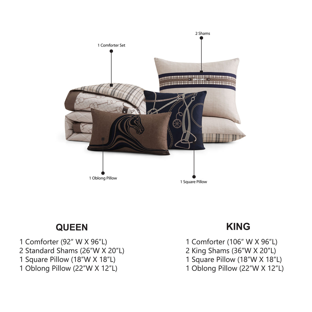 Bebejan Equestrian 5 Piece Reversible Comforter Set Comforter Sets By Bebejan®