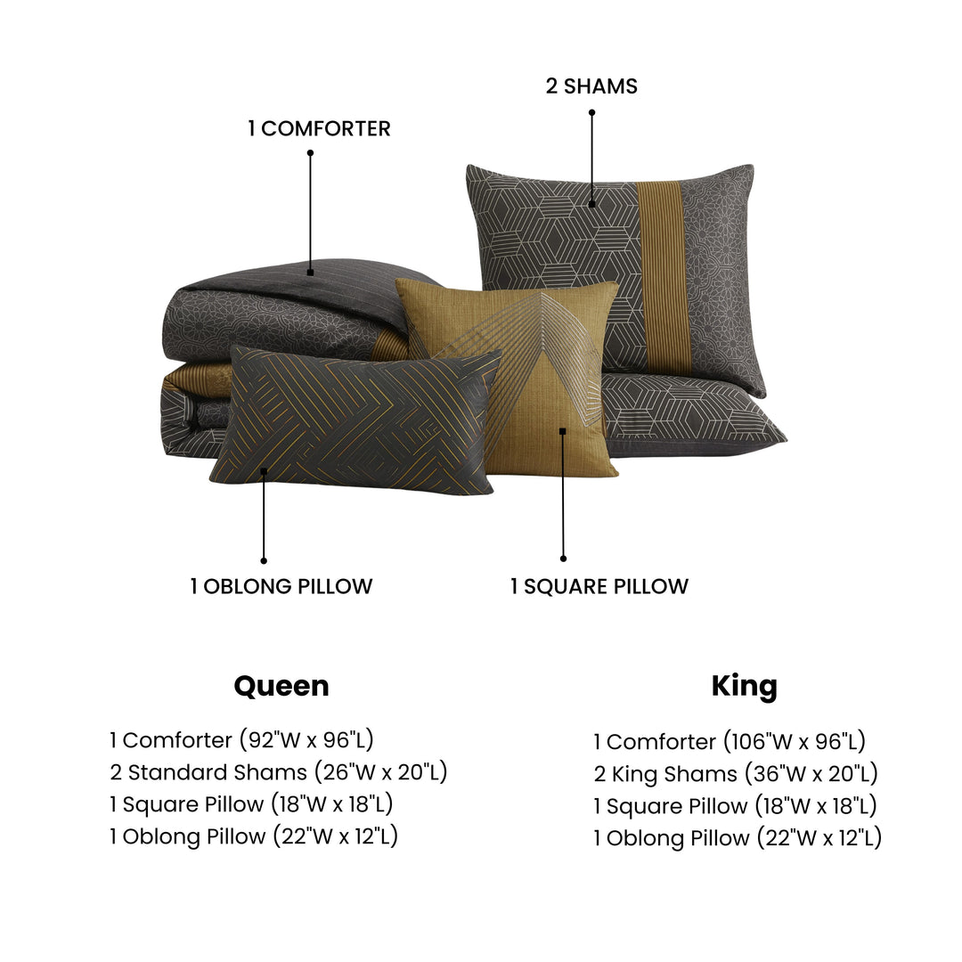 Bebejan Golden Hex 5 Piece Reversible Comforter Set Comforter Sets By Bebejan®