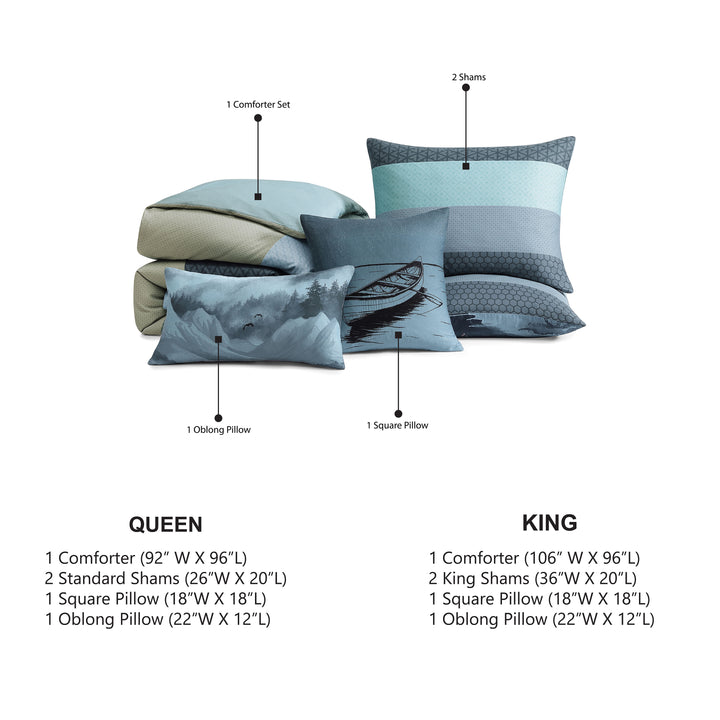 Bebejan Nature Blues 5 Piece Reversible Comforter Set Comforter Sets By Bebejan®