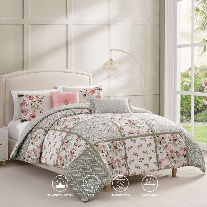 Bebejan Sage Serenity 5 Piece Reversible Comforter Set Comforter Sets By Bebejan®