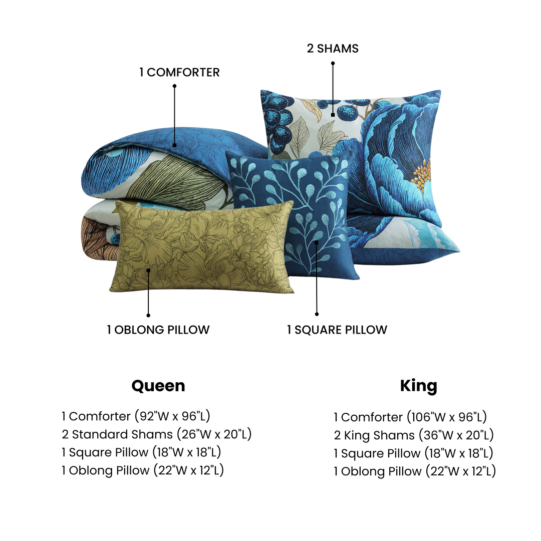 Bebejan Teal Tapestry 5 Piece Reversible Comforter Set Comforter Sets By Bebejan®