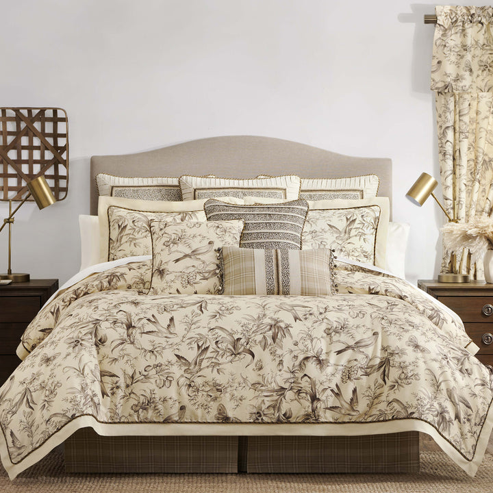 Bird Paradise Sepia 4 Piece Comforter Set Comforter Sets By P/Kaufmann