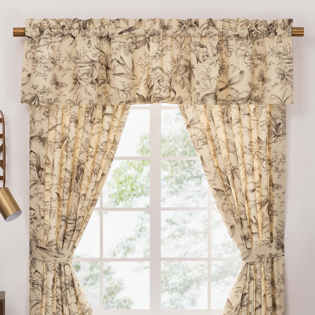 Bird Paradise Sepia Straight Window Valance Window Valances By P/Kaufmann