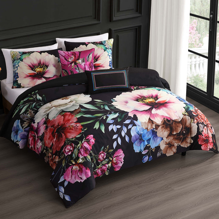 Bebejan Black Night Poppies 5 Piece Reversible Comforter Set Comforter Sets By Bebejan®