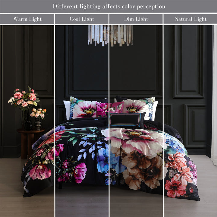Bebejan Black Night Poppies 5 Piece Reversible Comforter Set Comforter Sets By Bebejan®