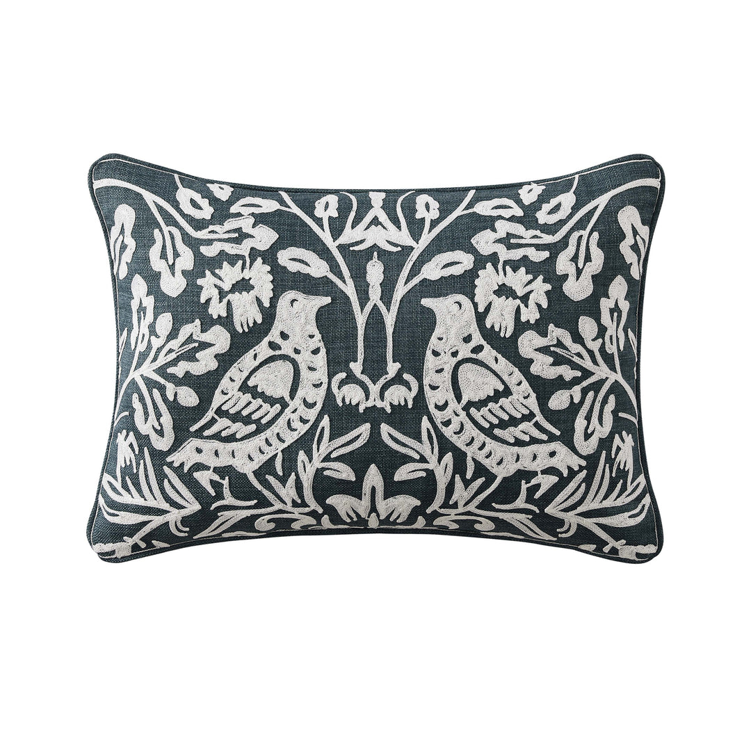 Blossom View Peacock Boudoir Decorative Throw Pillow 20" x 14" Throw Pillows By J. Queen New York