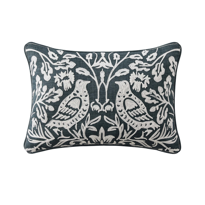 Blossom View Peacock Boudoir Decorative Throw Pillow 20" x 14" Throw Pillows By J. Queen New York