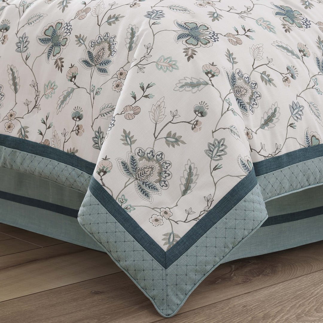 Blossom View Teal 4 Piece Comforter Set Comforter Sets By J. Queen New York