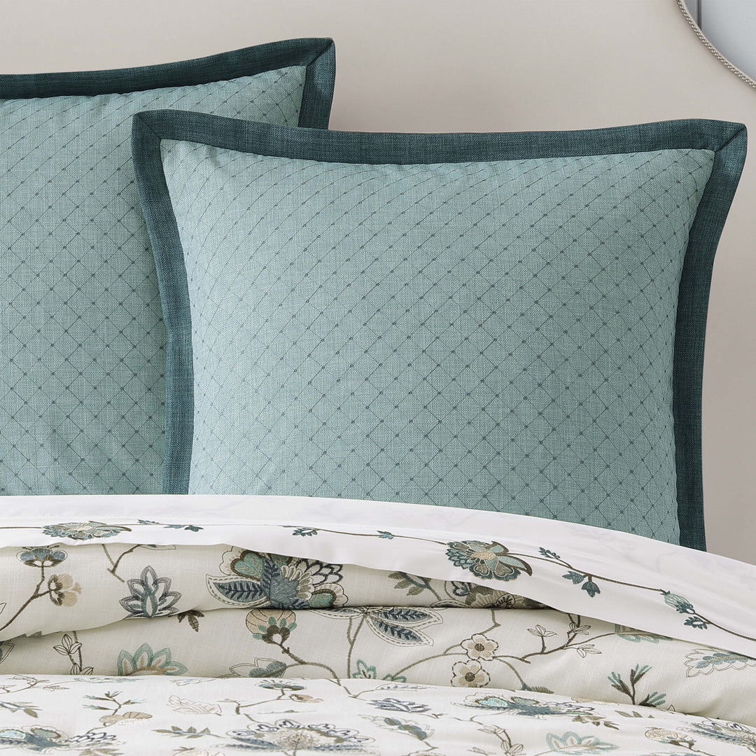 Blossom View Teal Euro Sham Euro Sham By J. Queen New York