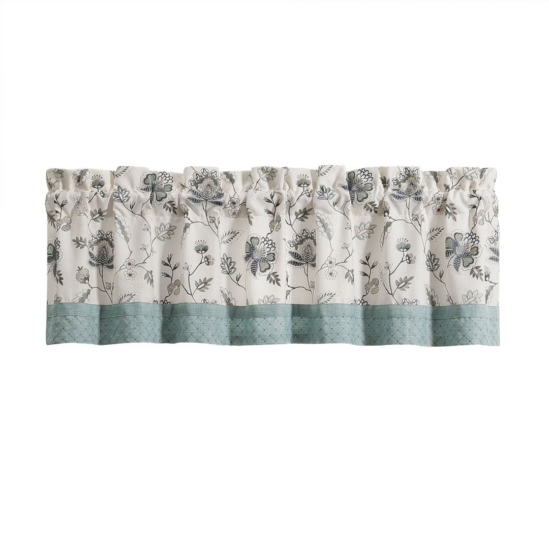 Blossom View Teal Straight Window Valance Window Valances By J. Queen New York