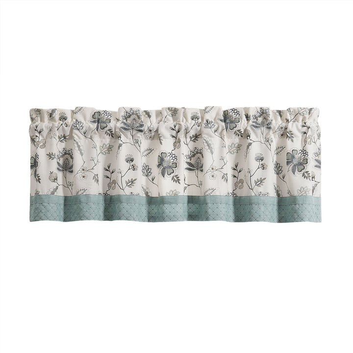 Blossom View Teal Straight Window Valance Window Valances By J. Queen New York