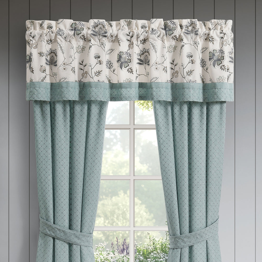 Blossom View Teal Straight Window Valance Window Valances By J. Queen New York