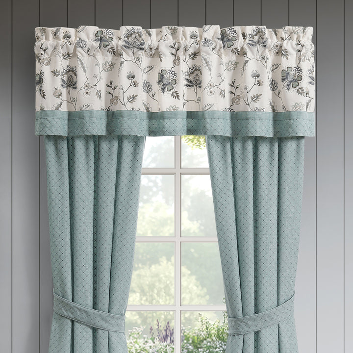 Blossom View Teal Straight Window Valance Window Valances By J. Queen New York