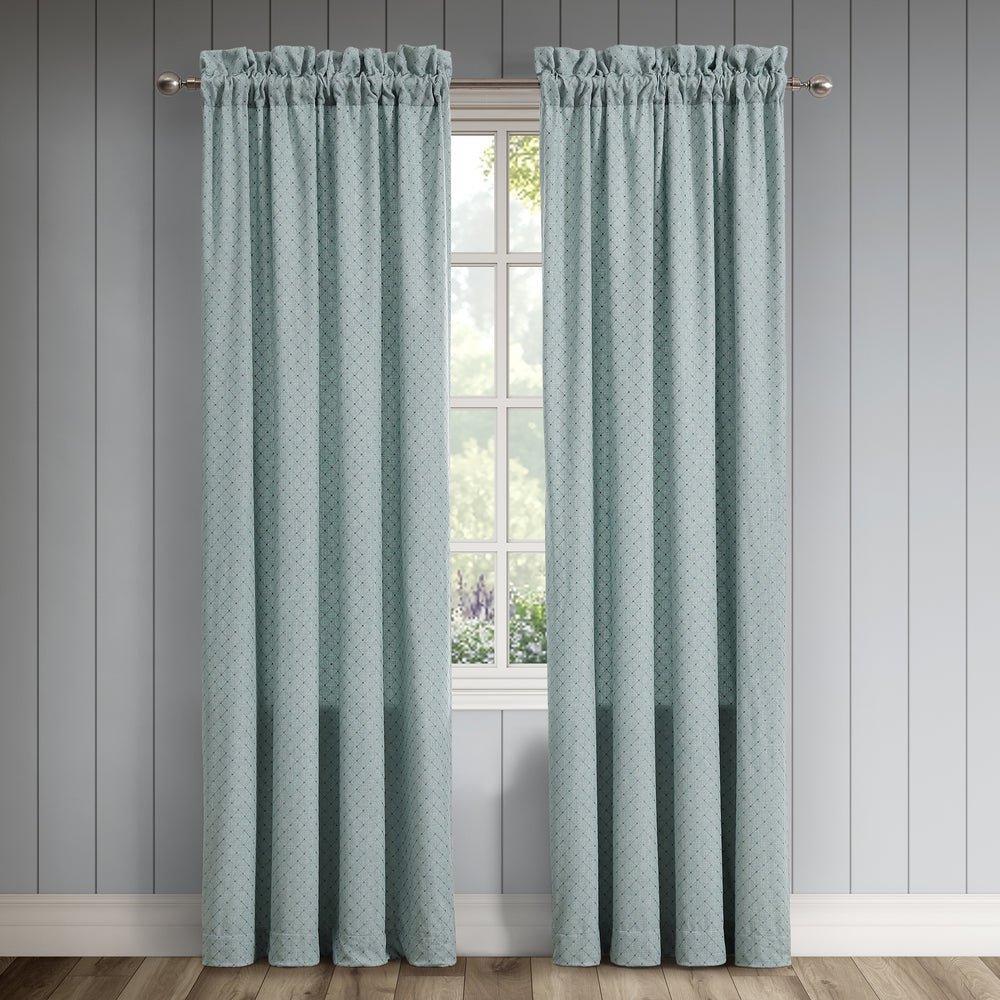 Blossom View Teal Window Panel Pair Window Panels By J. Queen New York