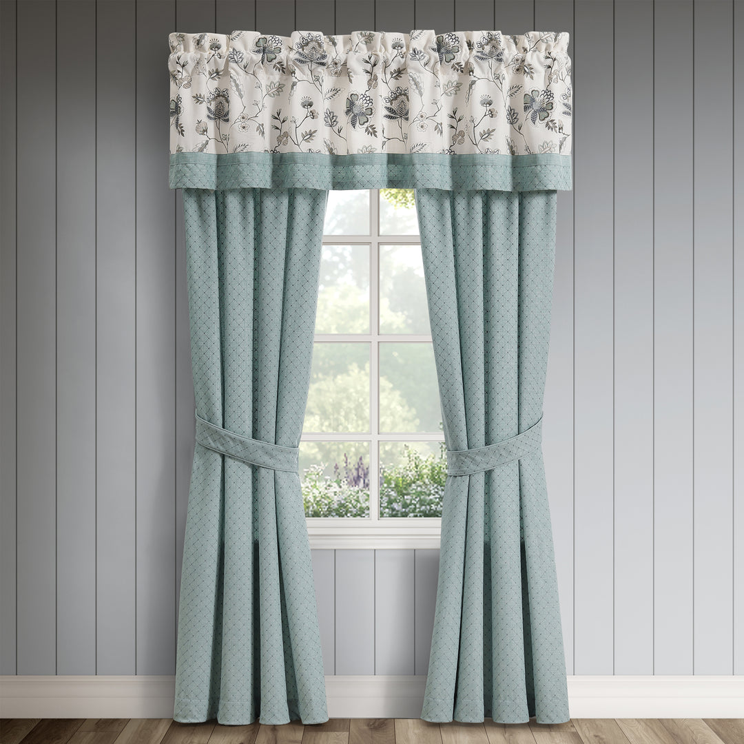 Blossom View Teal Window Panel Pair Window Panels By J. Queen New York