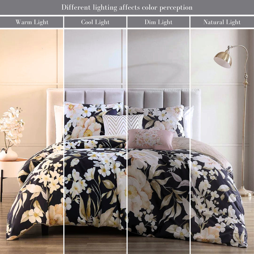 Bebejan Blossom Haven 3 Piece Reversible Comforter Set in Queen- Final Sale Comforter Sets By US Office - Latest Bedding