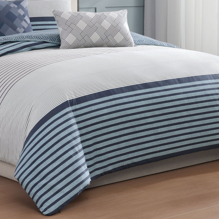 Bebejan Blue Geo Lines 5 Piece Reversible Comforter Set Comforter Sets By Bebejan®