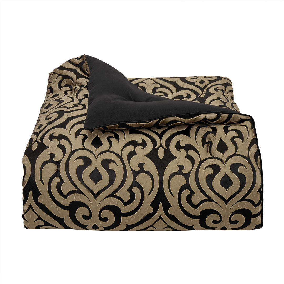 Bolero Black and Gold 4 Piece Comforter Set Comforter Sets By J. Queen New York