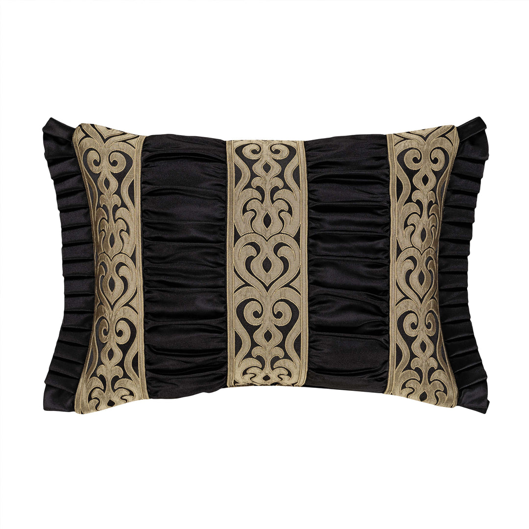 Bolero Black and Gold Boudoir Decorative Throw Pillow 20" x15" Throw Pillows By J. Queen New York