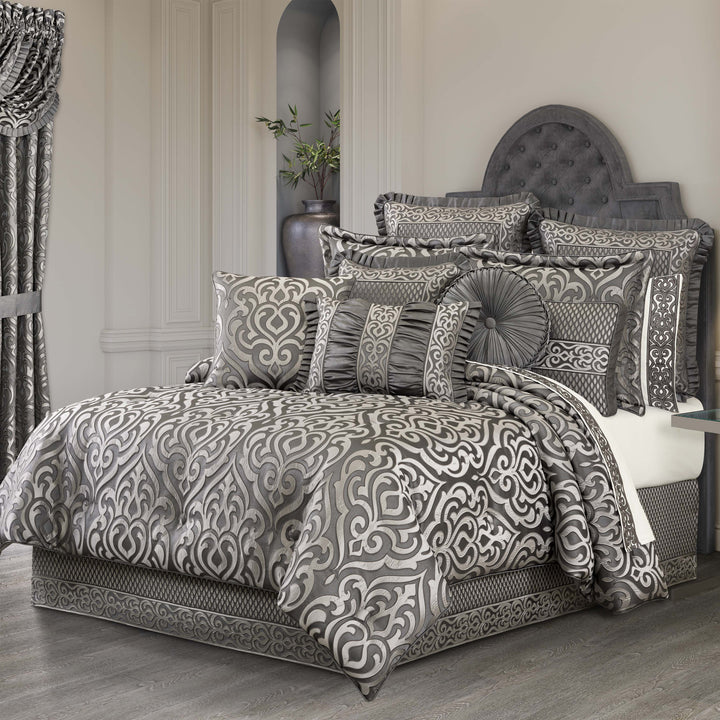 Bolero Silver 4 Piece Comforter Set Comforter Sets By J. Queen New York