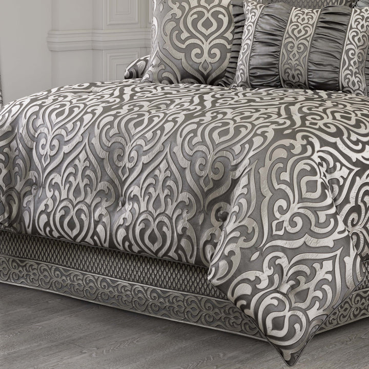 Bolero Silver 4 Piece Comforter Set Comforter Sets By J. Queen New York