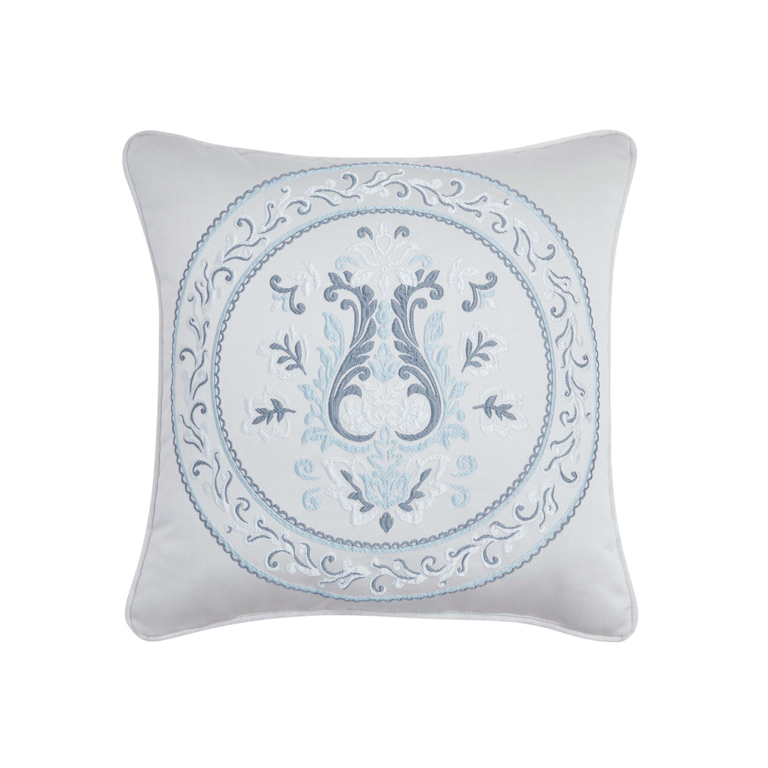 Boulevard Sterling Embellished Square Decorative Throw Pillow 18" x 18" Throw Pillows By J. Queen New York