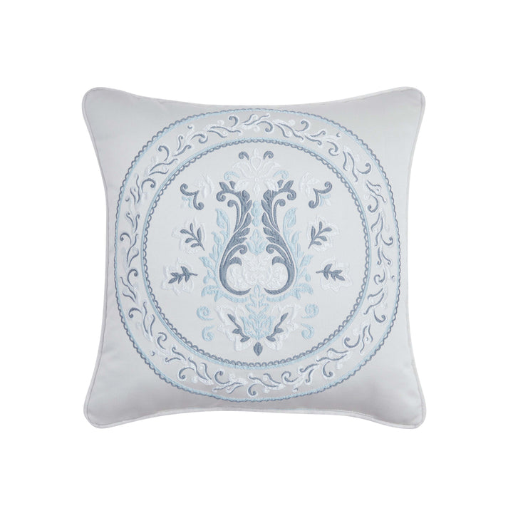 Boulevard Sterling Embellished Square Decorative Throw Pillow 18" x 18" Throw Pillows By J. Queen New York
