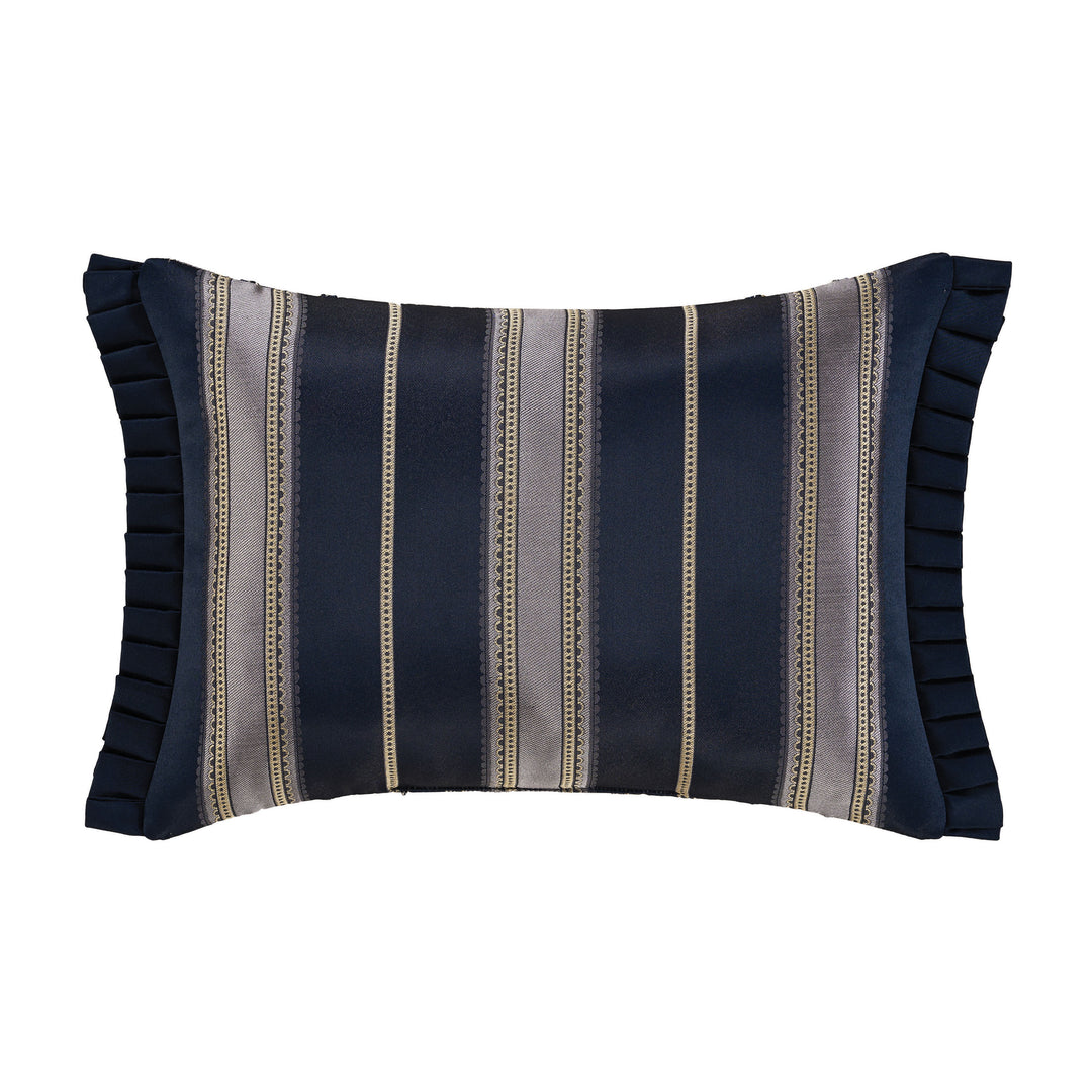 Bradley Navy Boudoir Decorative Throw Pillow 21" x 15" Throw Pillows By J. Queen New York
