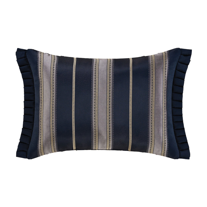 Bradley Navy Boudoir Decorative Throw Pillow 21" x 15" Throw Pillows By J. Queen New York