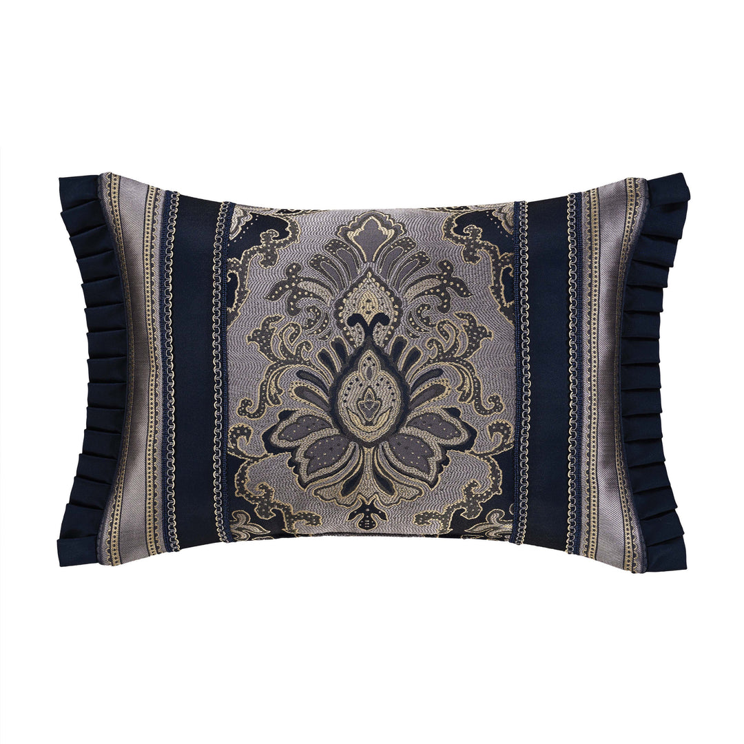 Bradley Navy Boudoir Decorative Throw Pillow 21" x 15" Throw Pillows By J. Queen New York