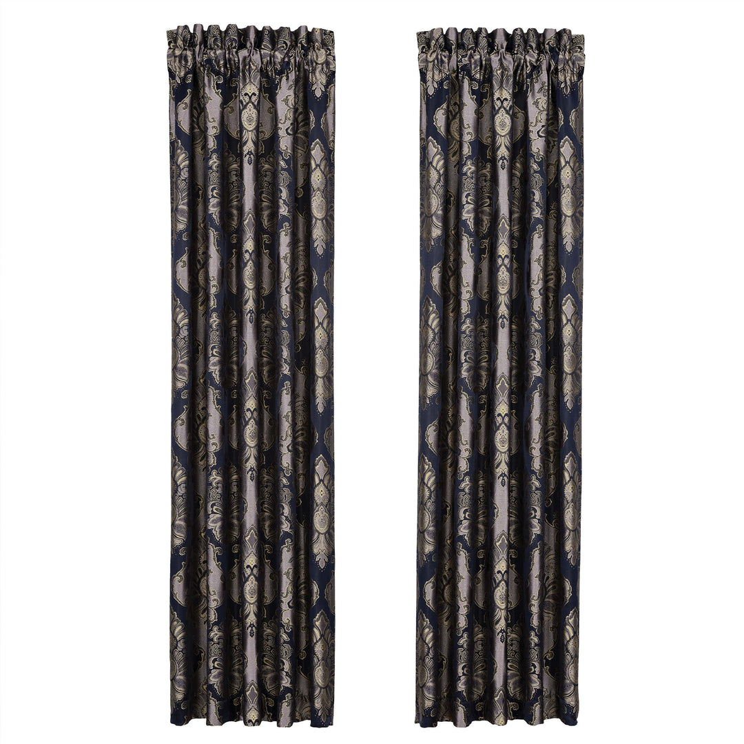 Bradley Navy Window Panel Pair Window Panels By J. Queen New York