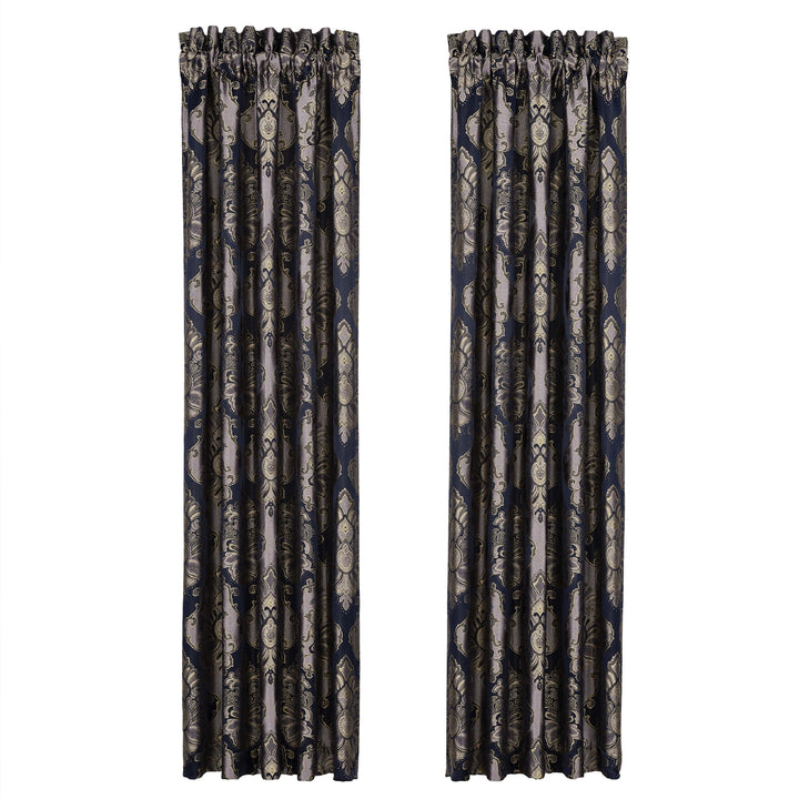 Bradley Navy Window Panel Pair Window Panels By J. Queen New York