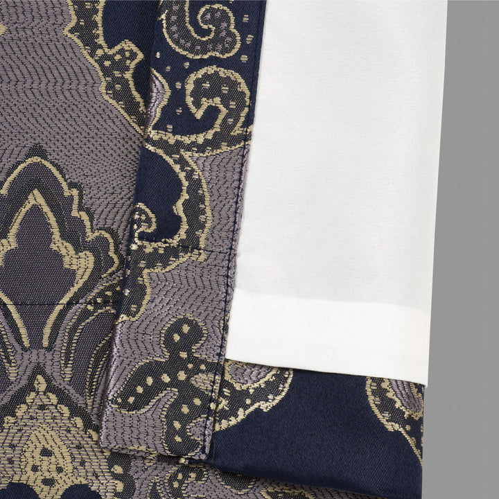 Bradley Navy Window Panel Pair Window Panels By J. Queen New York