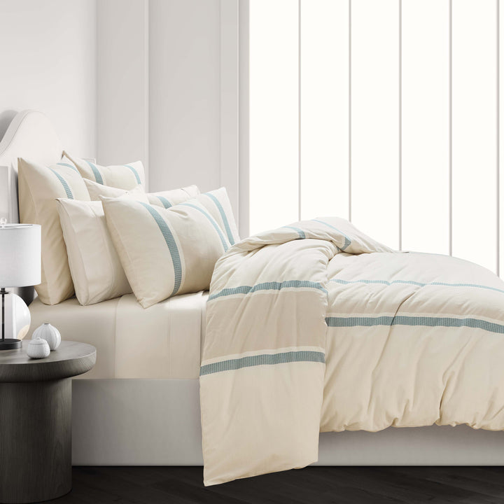 Breeze Light Teal 3 Piece Duvet Cover Set Duvet Covers By J. Queen New York