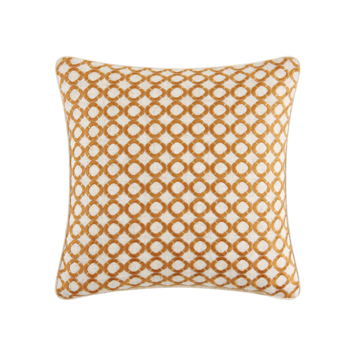 Bronte Square Floral Embroidery Decorative Pillow 16" x 16"