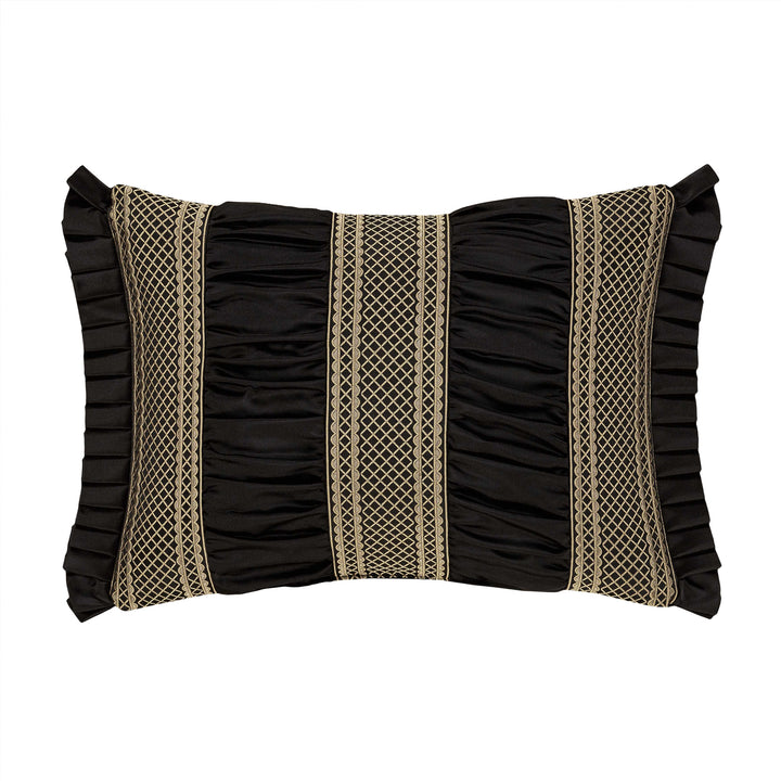 Brunello Black and Gold Bosdoir Decorative Throw Pillow 20" x 15" Throw Pillows By J. Queen New York