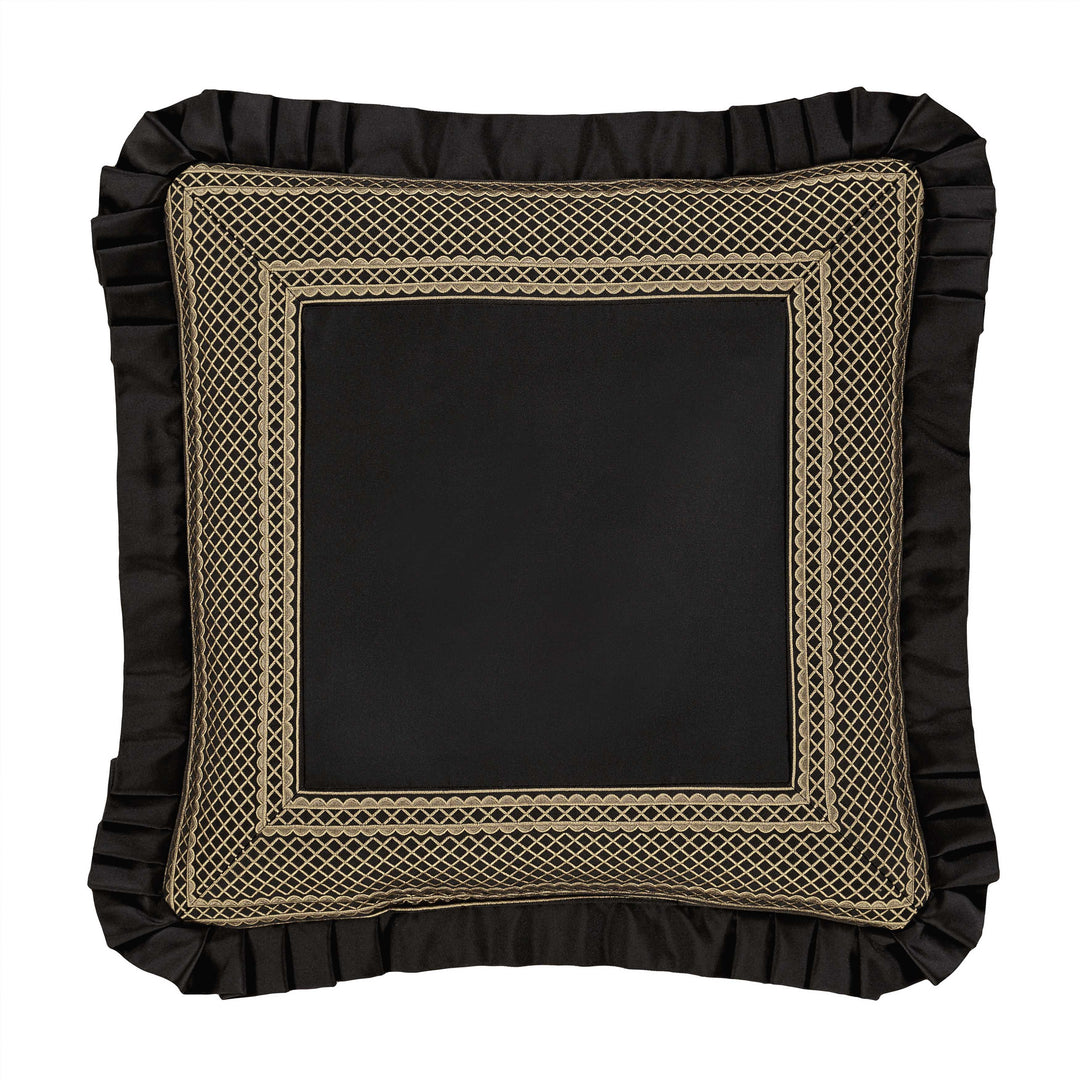 Brunello Black and Gold Square Decorative Throw Pillow 20" x 20" Throw Pillows By J. Queen New York