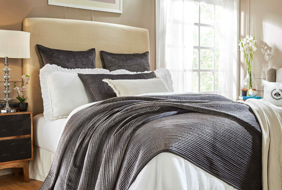 Spencer Channel Stitch Velvet Coverlet Coverlet By Orchids Lux Home