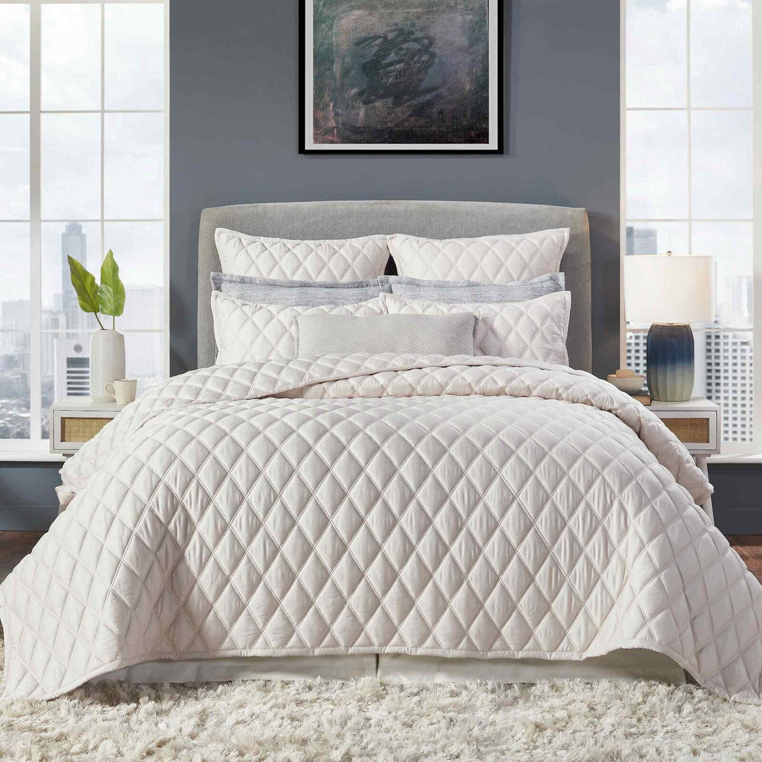 Avalon Diamond Quilted LYOCELL Coverlet Coverlet By Orchids Lux Home