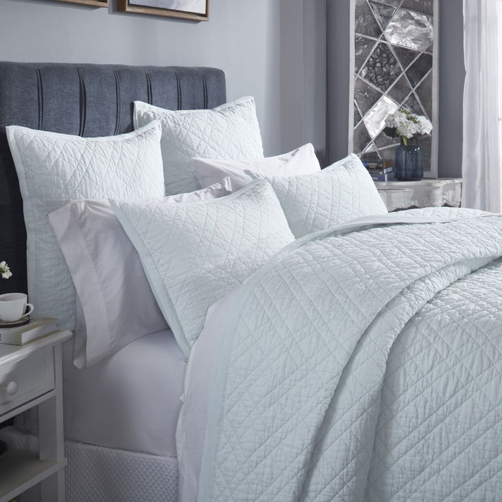 Chloe European Linen Diamond Coverlet Coverlet By Orchids Lux Home