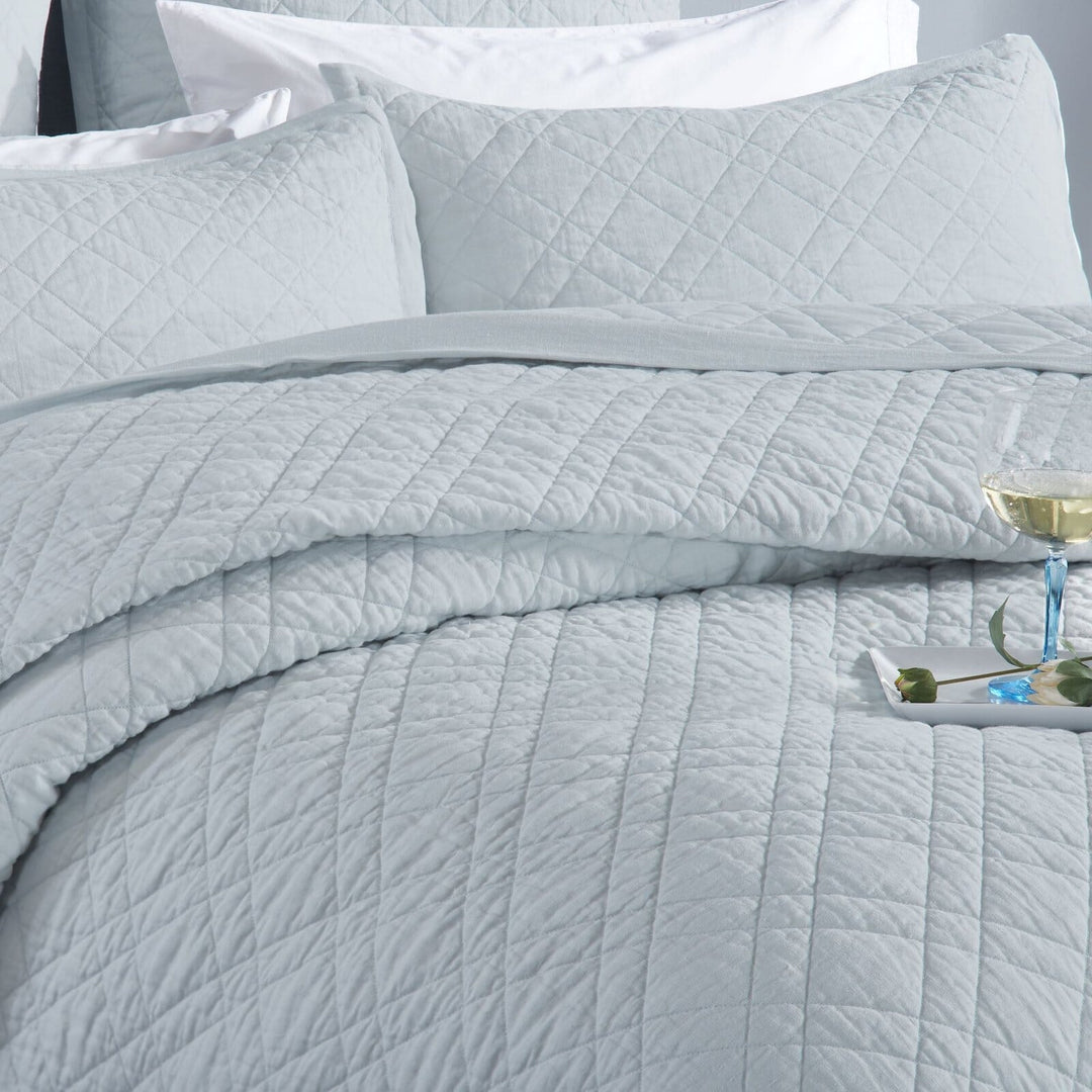 Chloe European Linen Diamond Coverlet Coverlet By Orchids Lux Home