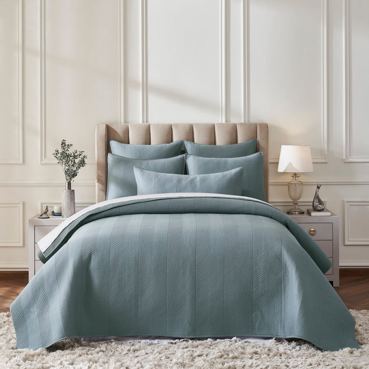 Athena Chevron Cotton Sateen Coverlet Coverlet By Orchids Lux Home