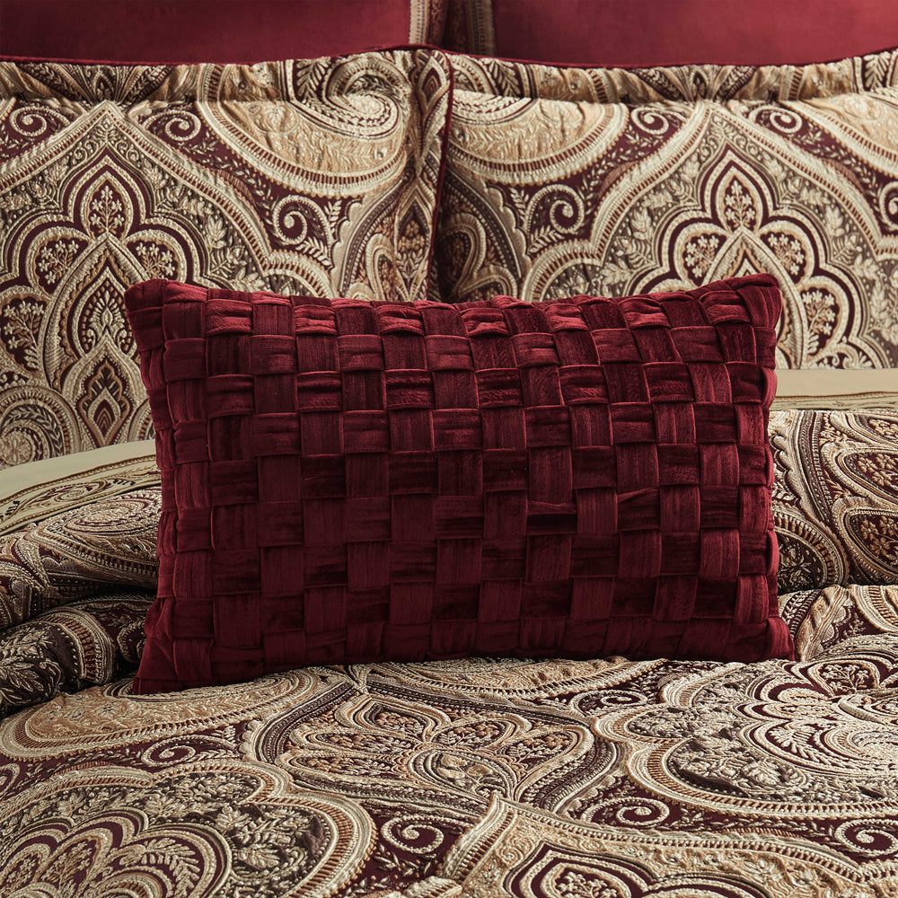 Calistoga Crimson Boudoir Decorative Throw Pillow 20" x 15" Throw Pillows By J. Queen New York